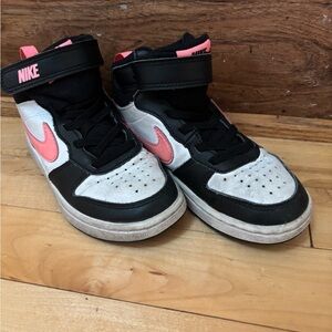 Nike Court Borough Mid 2 - Kids Black and Pink Sneakers